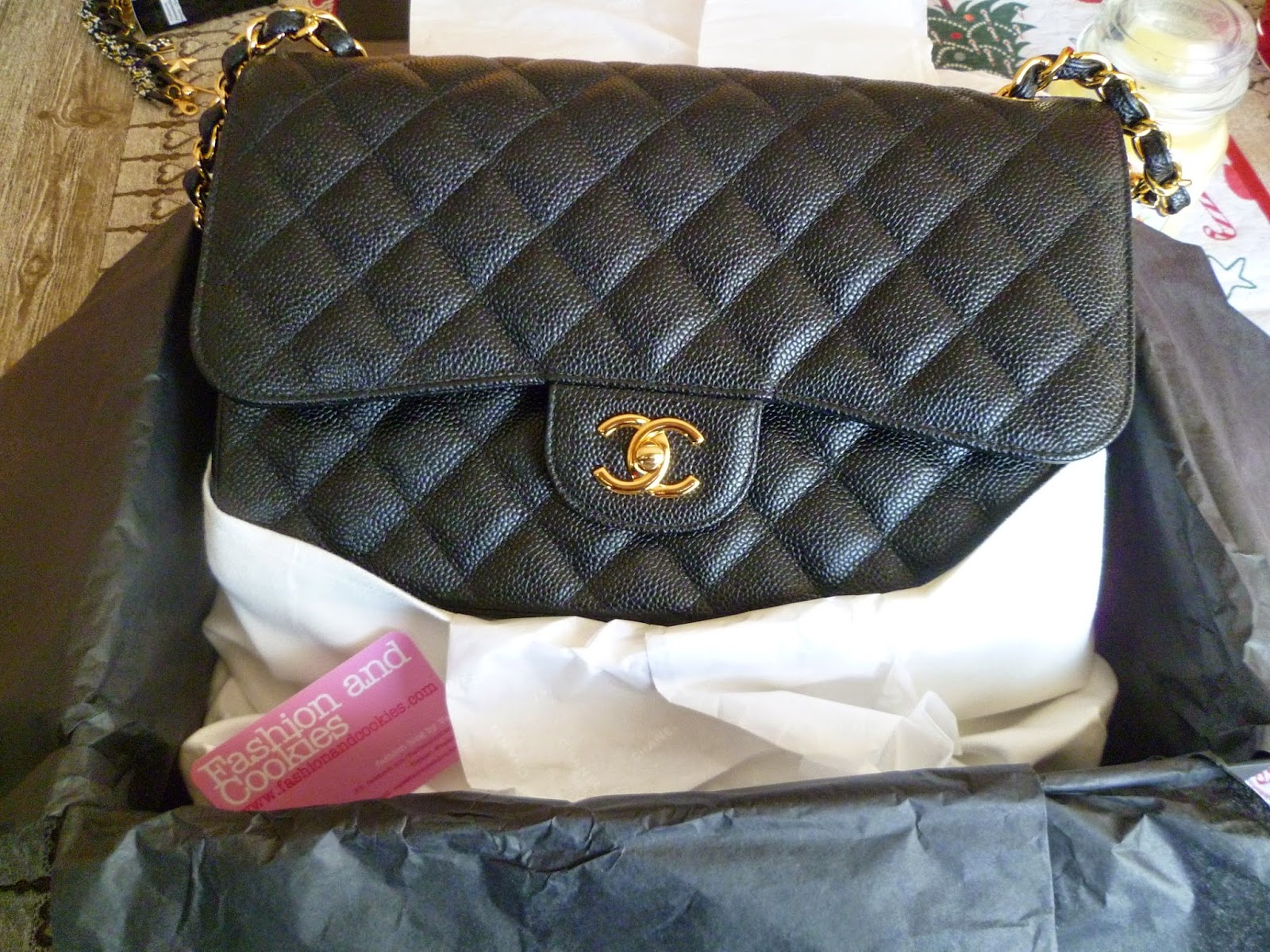 Chanel 2.55 classic flap bag in grained calfskin leather on Fashion and Cookies fashion blog