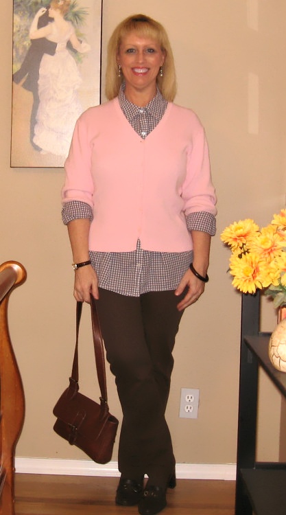 pink cardigan pink cardigan and blouse