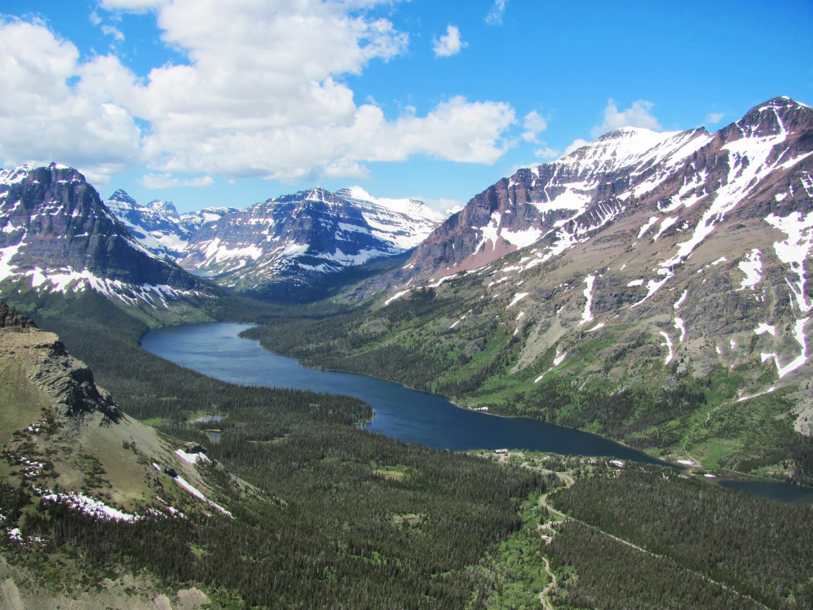 Highest View of the Lake View of Two Medicine Lake from the highest point of Scenic Point at Two Medicine at Glacier National Park in Montana