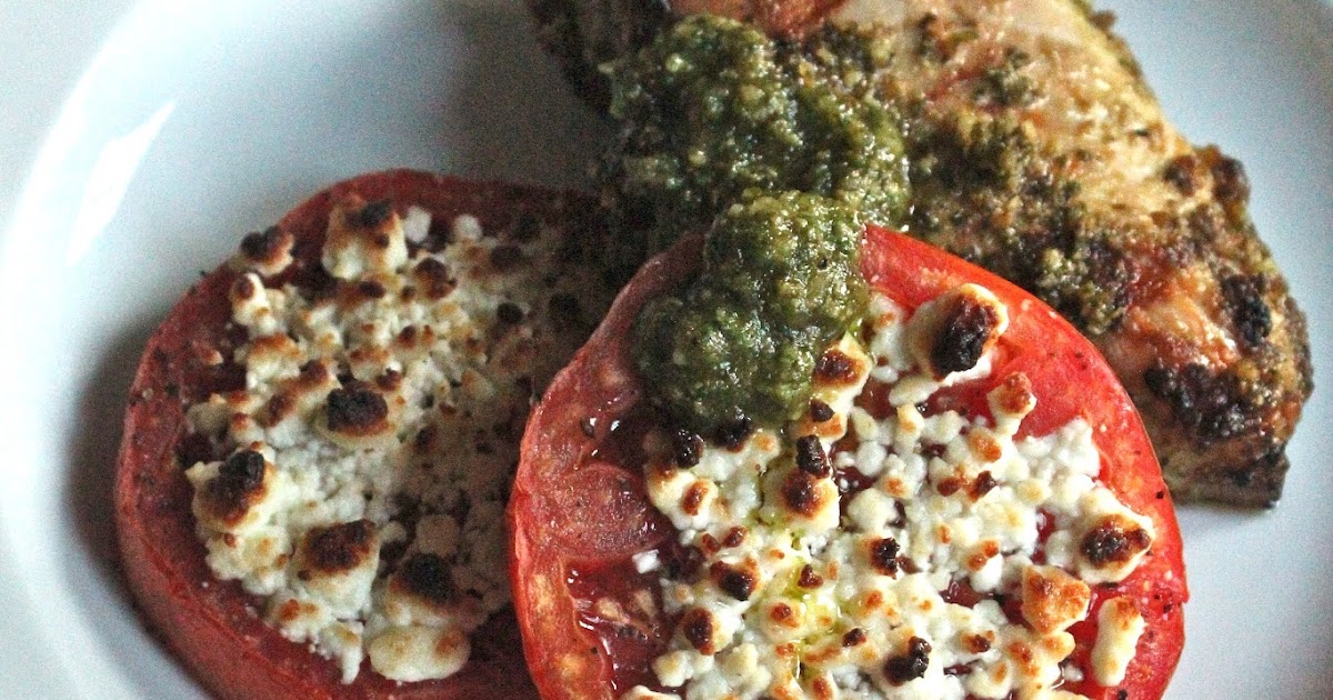 Carey On Lovely Pesto Chicken with Goat Cheese Roasted Tomatoes