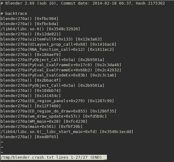 Blender crash and fix