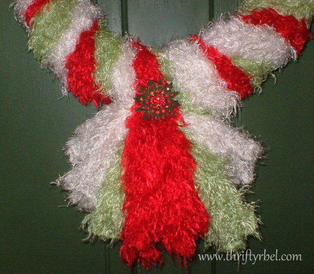 A Christmas Wreath Made of Scarves Thrifty Rebel Vintage
