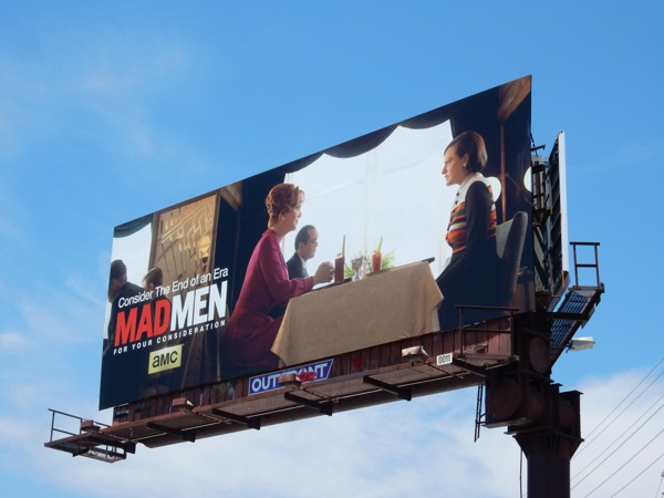 Joan and Peggy Mad Men 2015 Emmy billboard Beverly Boulevard Joan Peggy Mad Men 2015 Emmy billboard