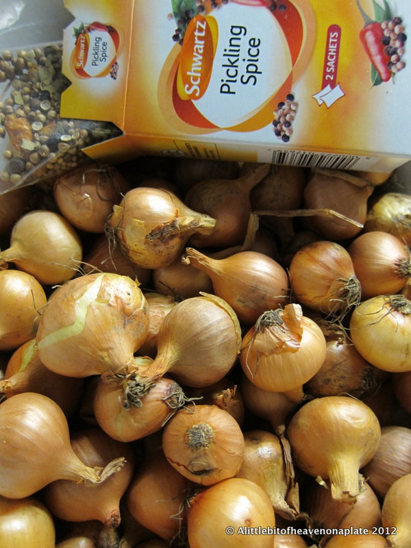 A little bit of heaven on a plate... Crunchy, spicy pickled onions