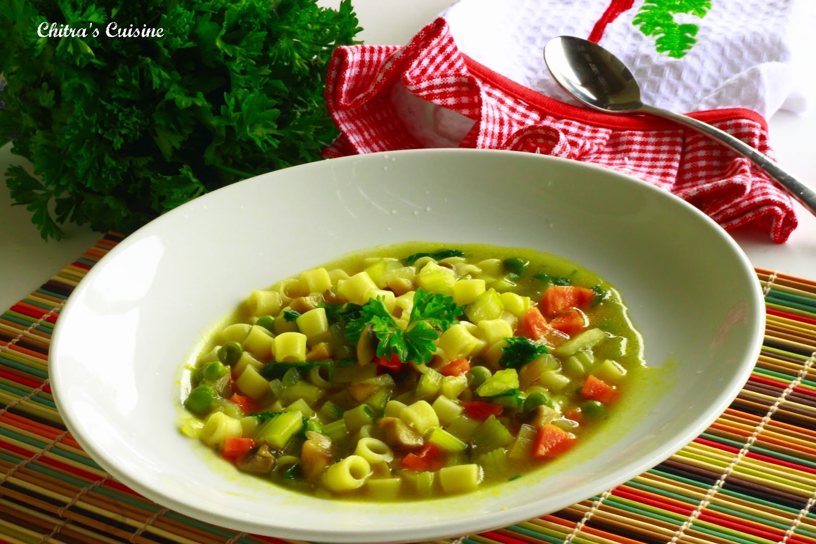 Chitra's Cuisine: Vegetable Pasta Soup