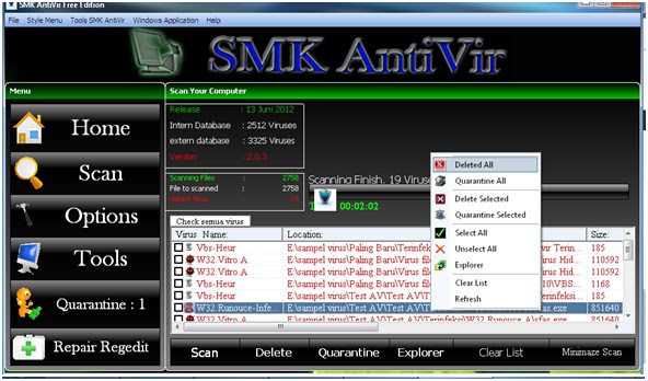سورس كود مكافح الفيروسات العملاق SMK ANTIVIR REV بالفجوال بيسك 6 Scan+smk+antivir+free+edition+v+203