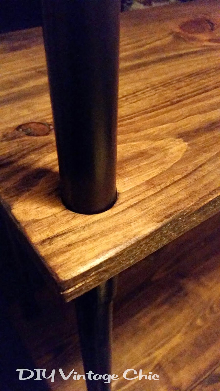 DIY Vintage Chic DIY Affordable Pipe and Wood Bakers Rack