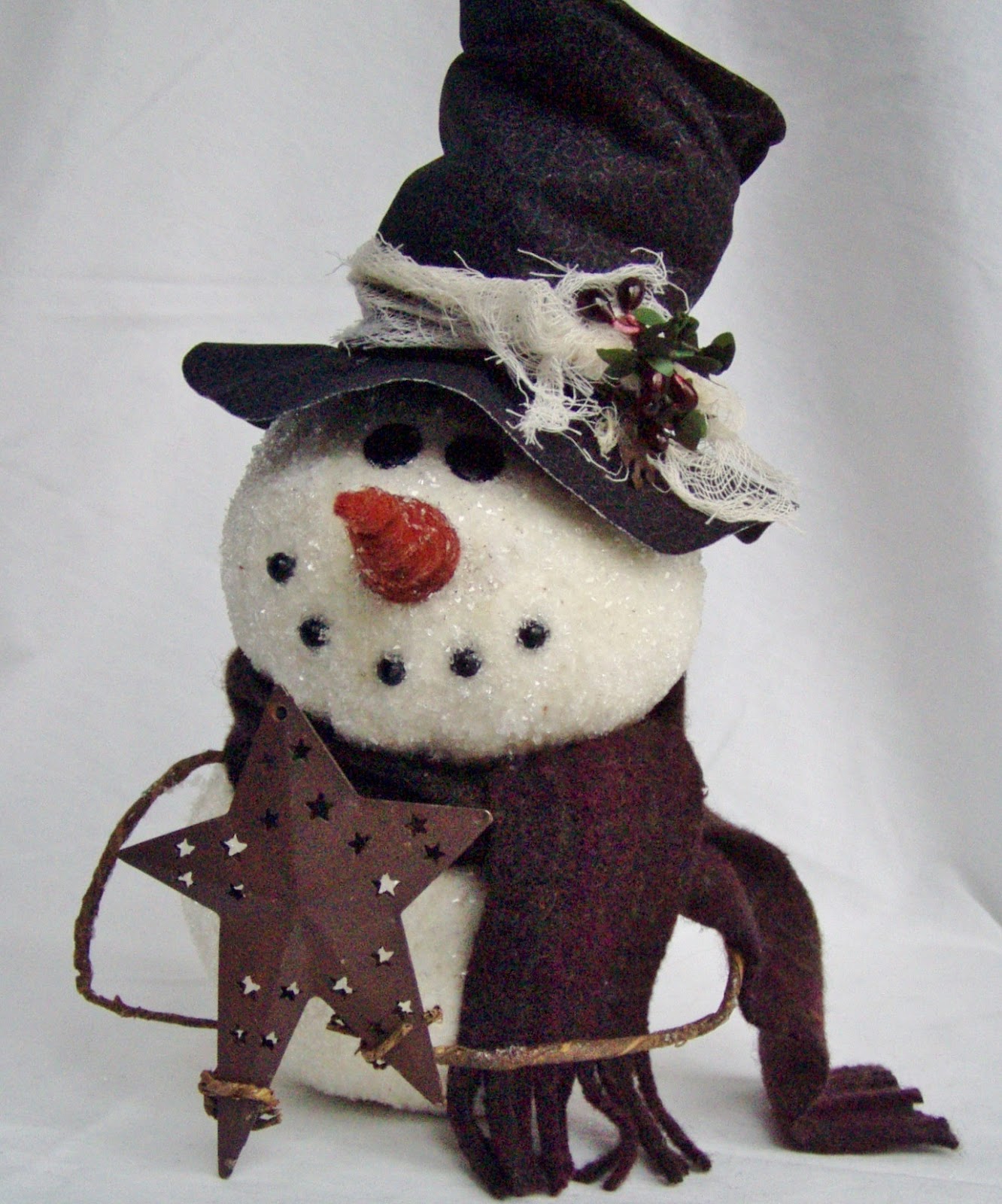 Happy Valley Primitives: A New Epattern...Meet my Snowman Tree Topper!