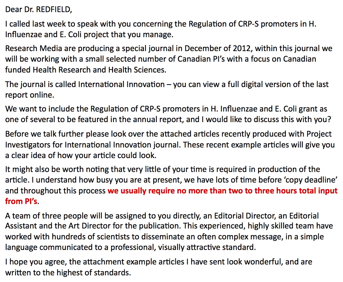 RRResearch A slick puff piece on my research for only £1960!