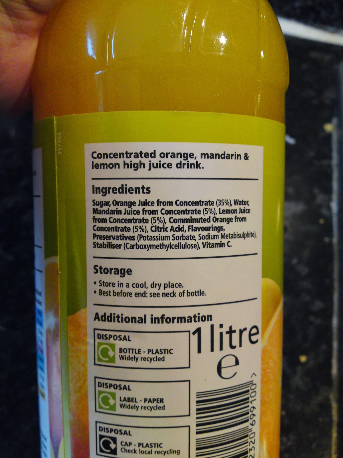 Lactose Free UK Tesco High Juice Orange, Mandarin and Lemon
