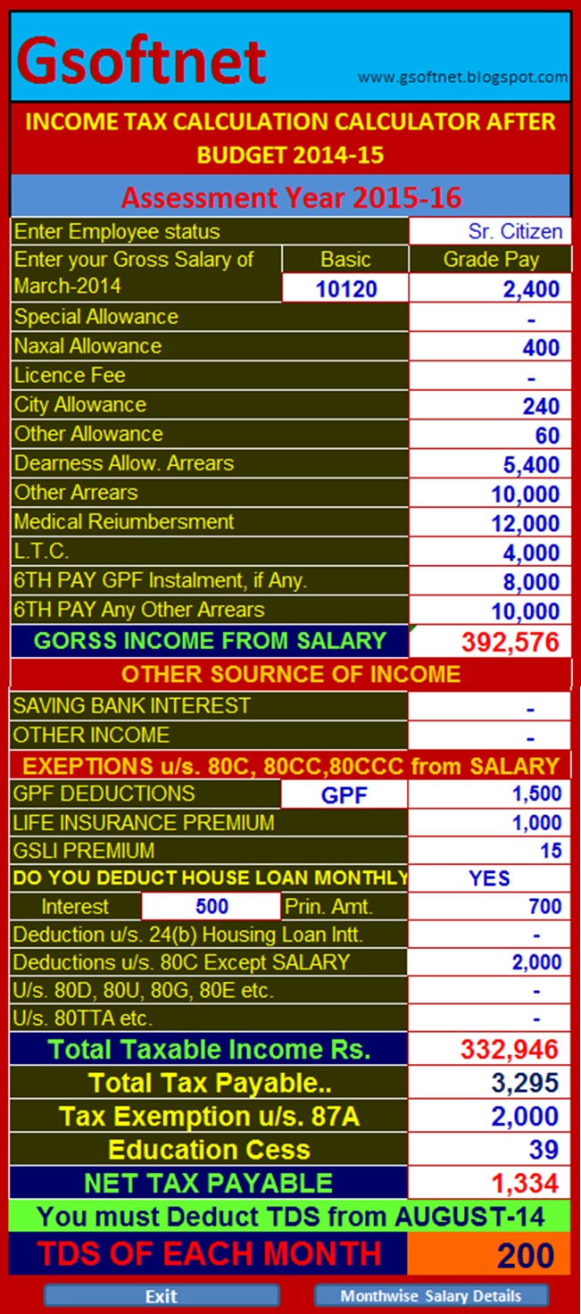 personal loan interest income tax