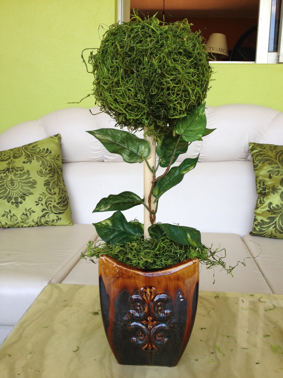 Kim's Tuscan home decor How to make artificial Topiary trees