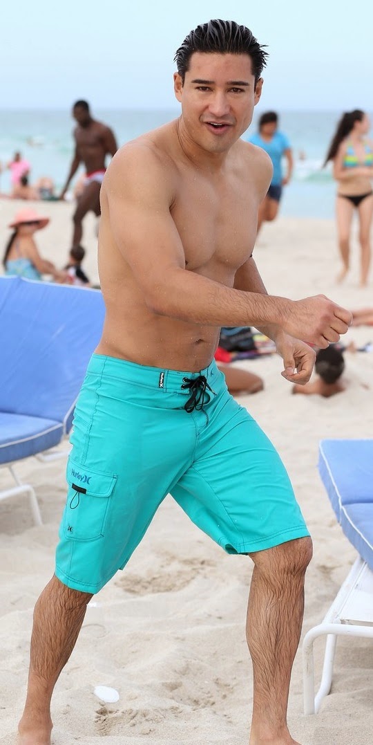 Mario Lopez Enjoying the Beach in Miami.