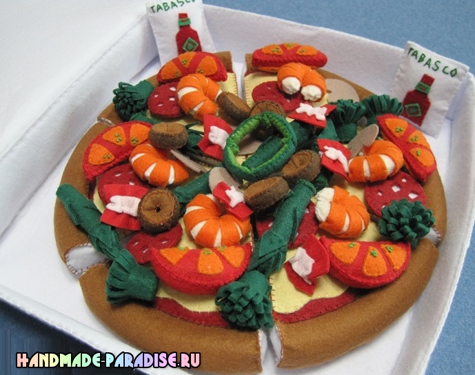 Пицца из фетра - развивающая игрушка для малыша