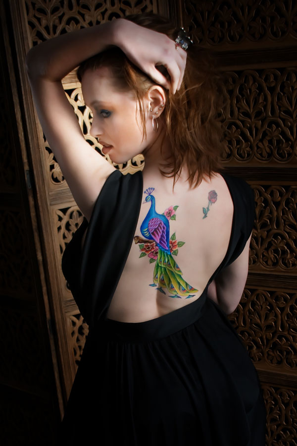 peacock shoulder tattoo