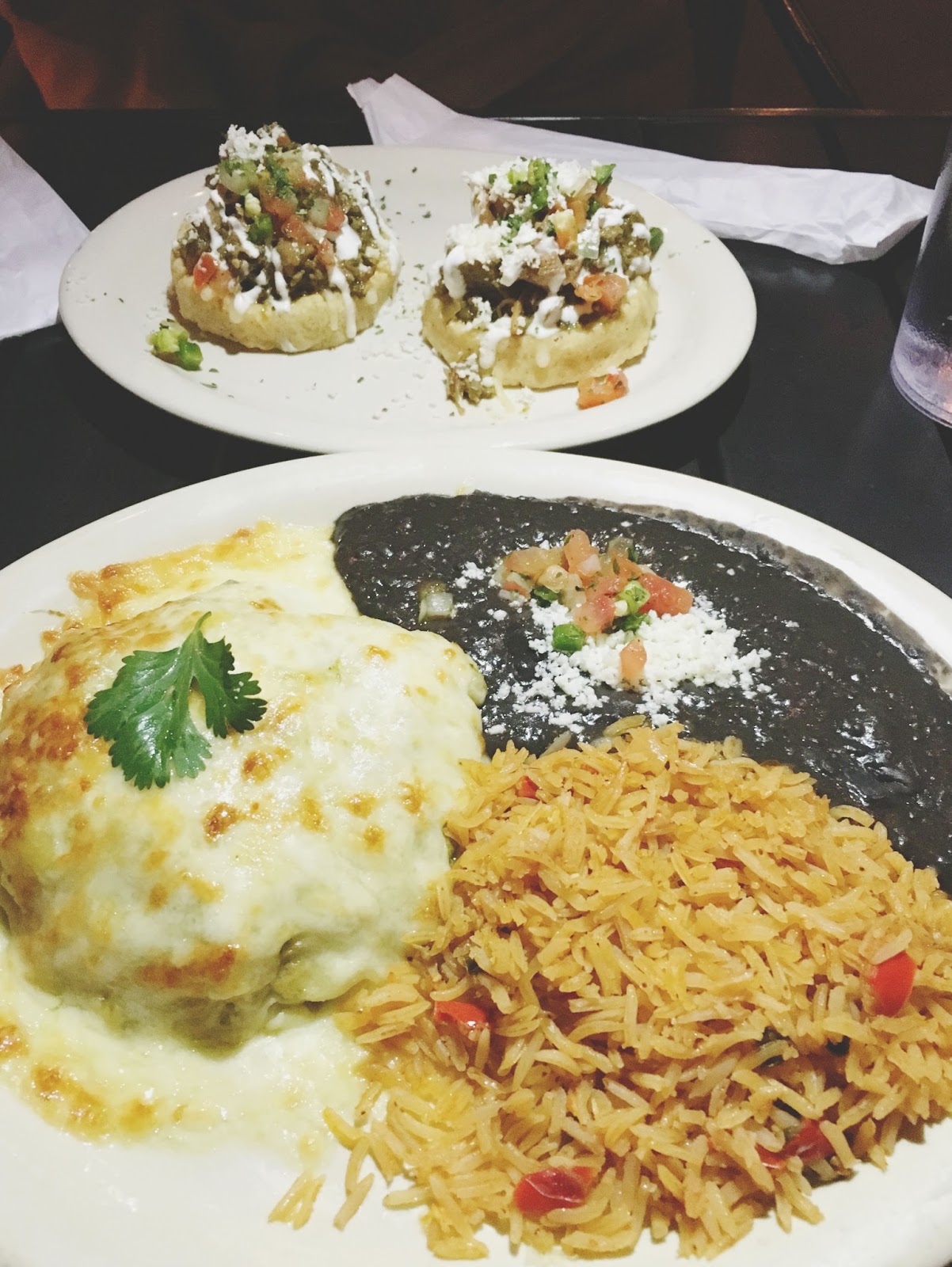 veggie enchiladas at La Grange restaurant in Houston
