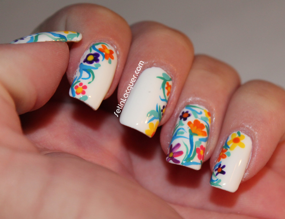 5. Floral Nail Art with Fems - wide 4