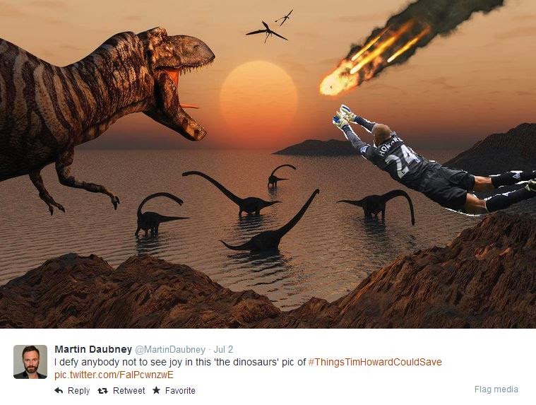 Tim Howard saves the dinosaurs Tim Howard saves the dinosaurs