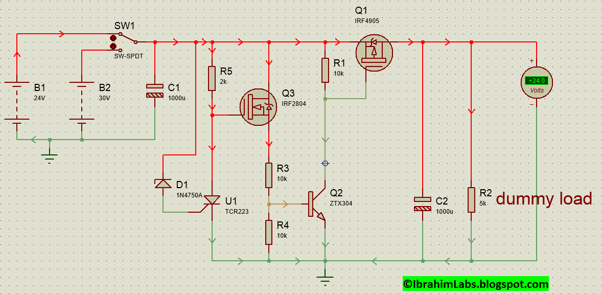 Figure 2. Proteus Simulation under normal input voltage.