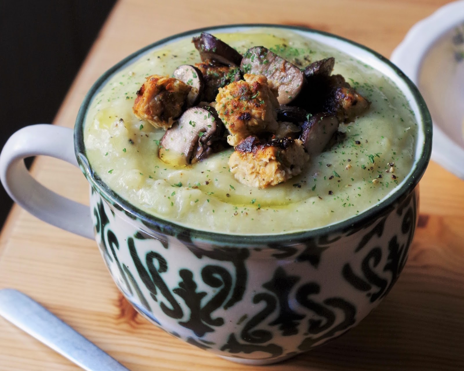 Roasted Celeriac Soup & Sundried Tomato Tempeh Euphoric Vegan