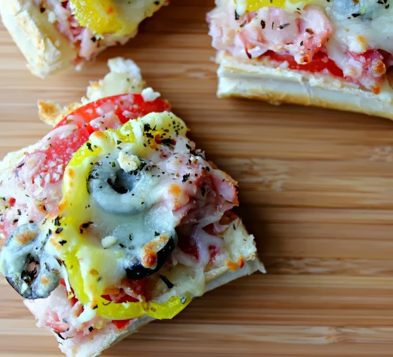 Italian Sub French Bread Pizzas from Renee's Kitchen Adventures