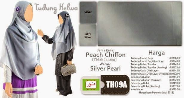 warna silver pearl selendang bulat labuh awning