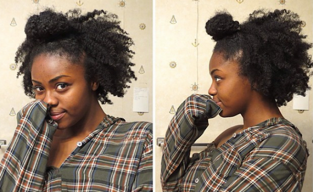 4c natural hair styles- ninja bun