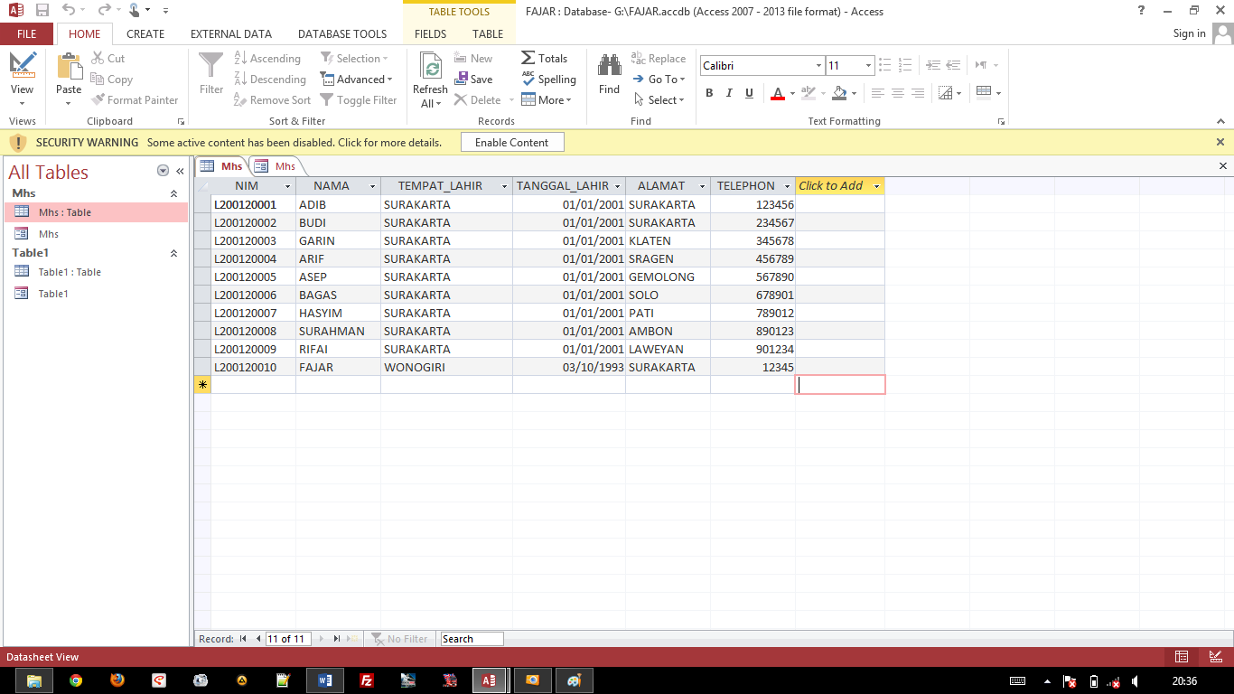 Membuat Database Lengkap | membuat database dengan menggunakan microsoft office Membuat Database Lengkap | membuat database dengan menggunakan microsoft office