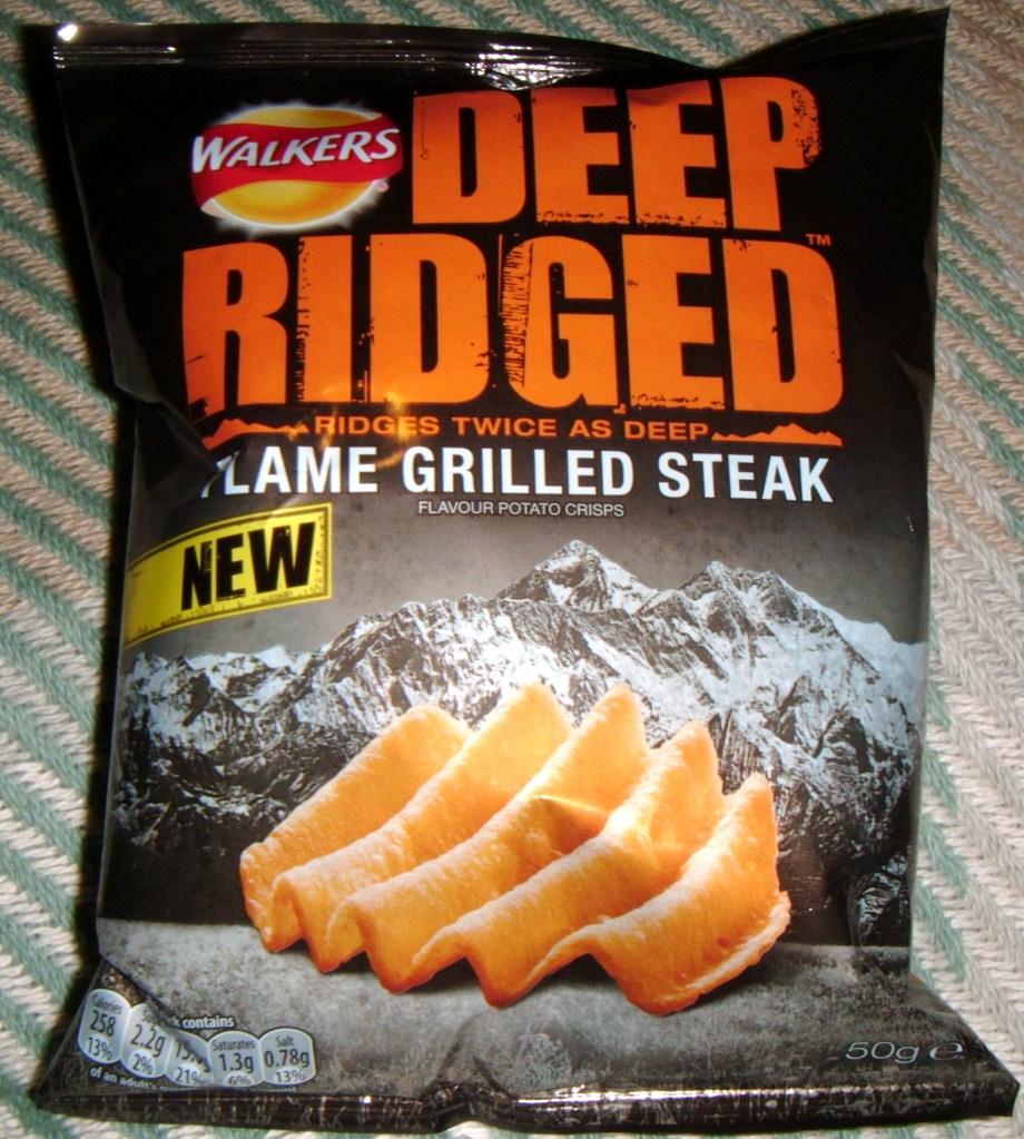 FOODSTUFF FINDS New Deep Ridged Flame Grilled Steak Crisps (walkers