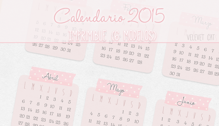 Calendario 2015 imprimible seis modelos
