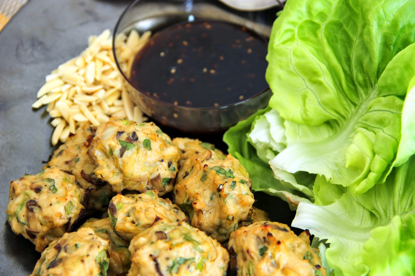 The Owl with the Goblet Asian Chicken Meatball Lettuce Wraps