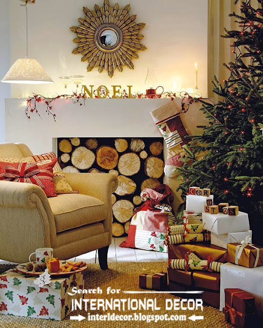 best Christmas decorating ideas for fireplace 2015, Christmas fireplace mantel decor 2015