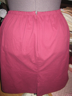 Burgundy Twill Skirt www.sewplus.blogspot.com