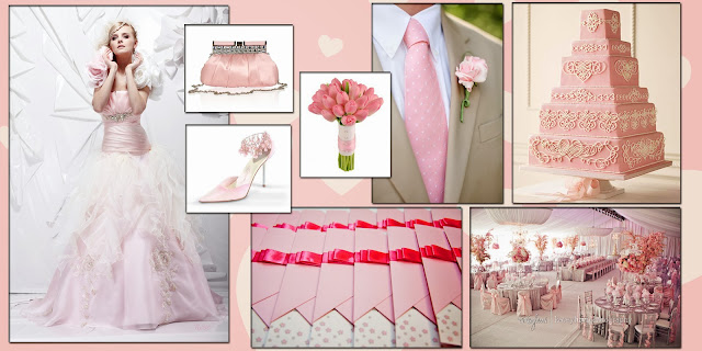 all pink wedding