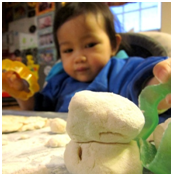 Dough play for toddlers