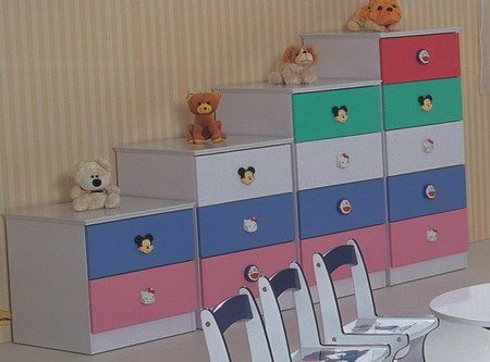 Colored Drawer Chests For Various Uses In Kids Room Modern Wardrobe