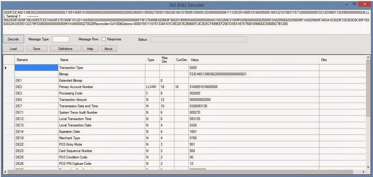 Iso8583 Certification Tools Smdec Iso8583 Simple Message