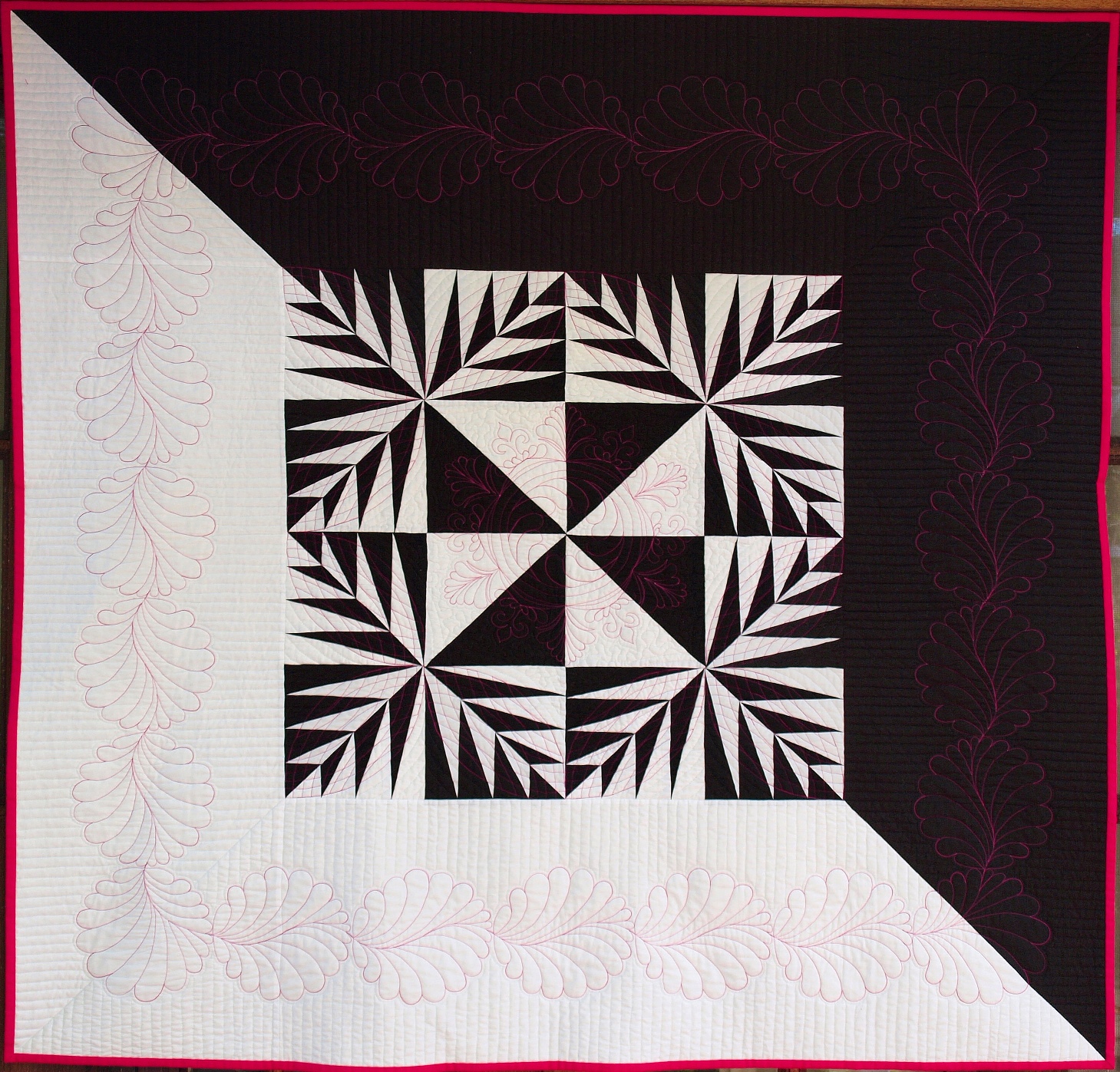 Sampaguita Quilts Pink Feathers in AP&Q