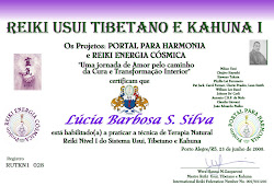 Certificado de Reiki Usui Nível I