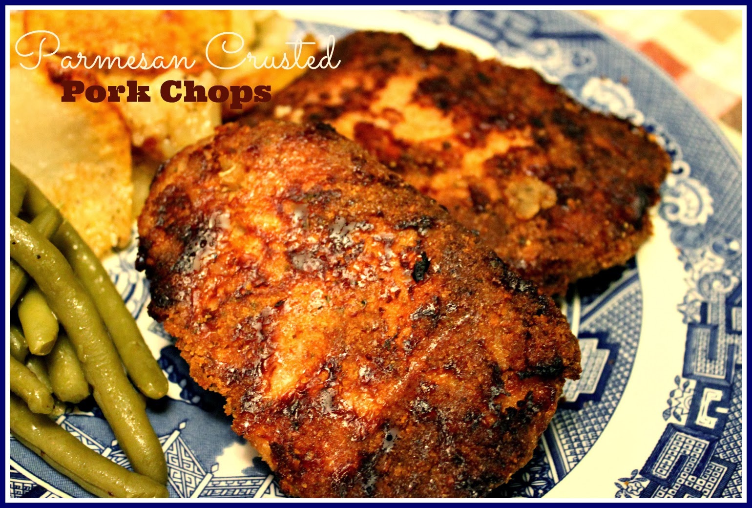 Sweet Tea and Cornbread Parmesan Crusted Pork Chops!
