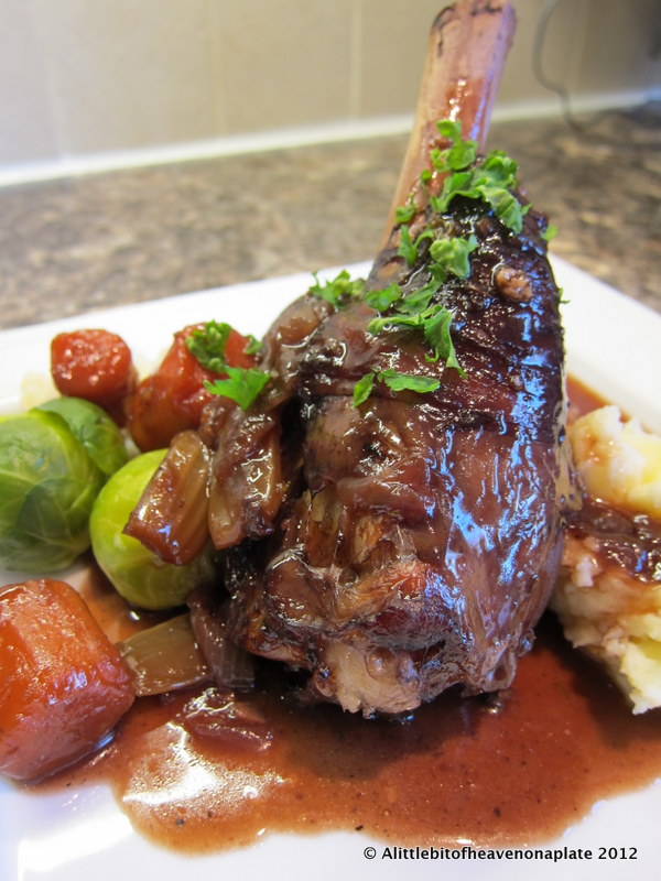 A little bit of heaven on a plate... Lamb shanks braised in red wine
