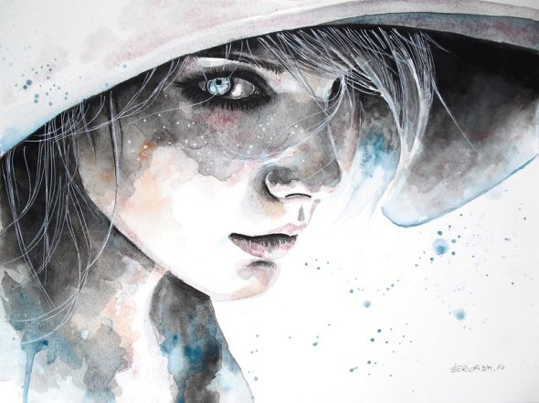 As belas e singelas mulheres coloridas nas aquarelas de Erica Dal Maso Erica Dal Maso deviantart pinturas aquarelas mulheres singelas coloridas