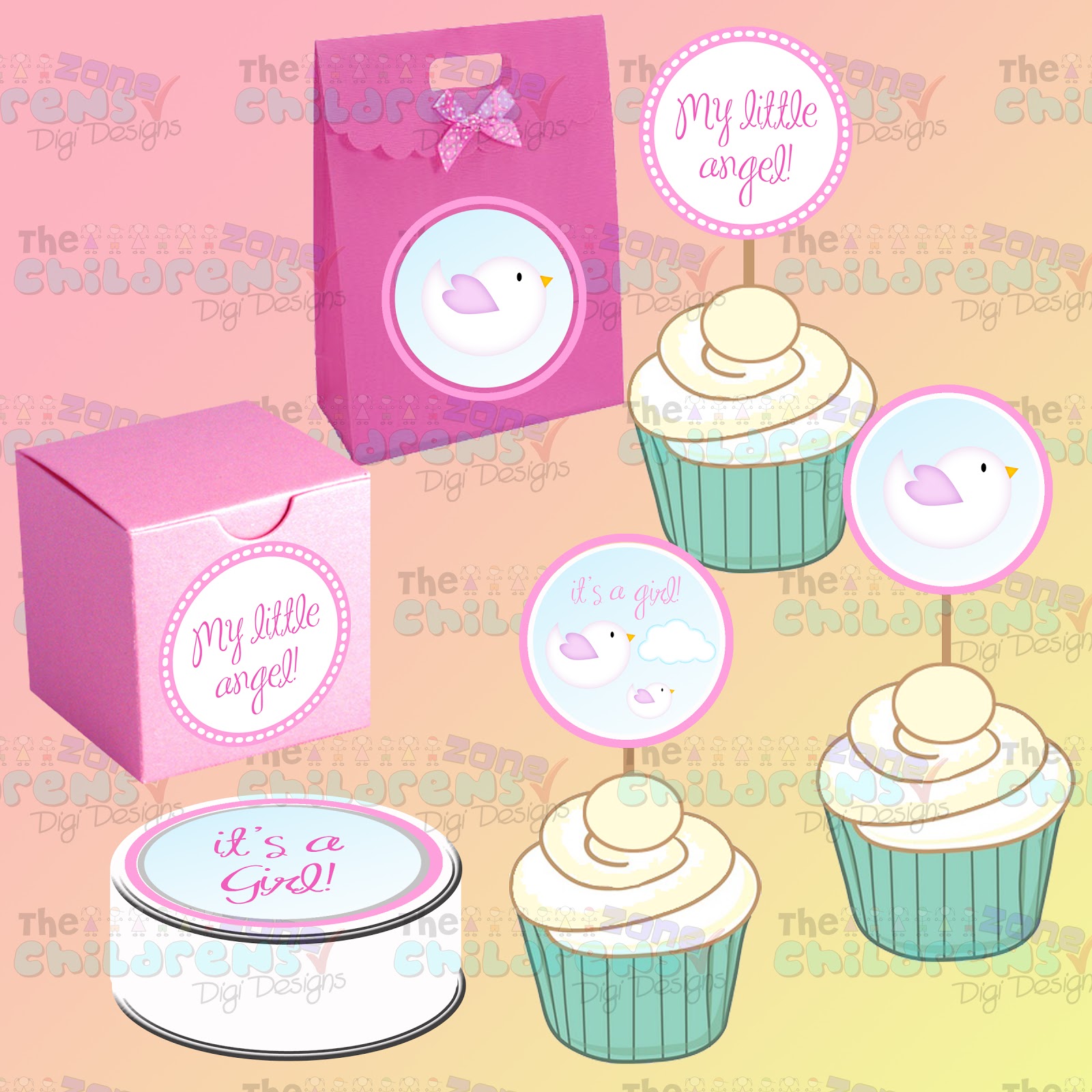 Gafetes para baby shower niña Imagui