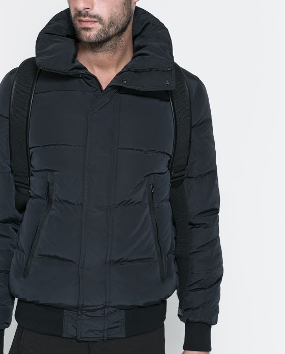 zara men's black puffer jacket