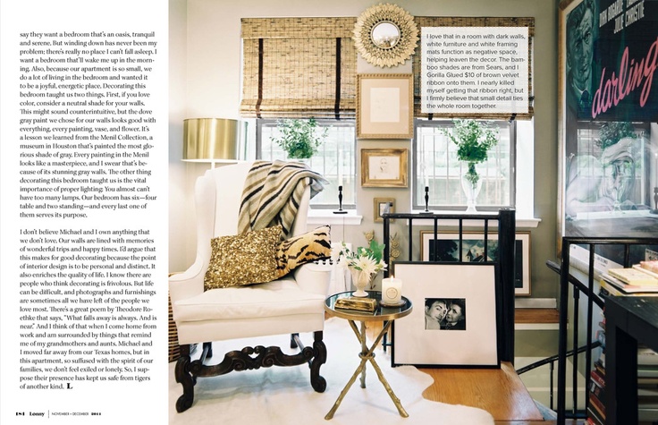 painted bamboo shades in our living room emily a clark
