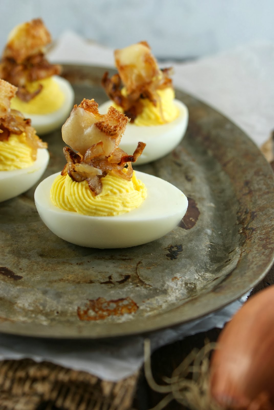 Authentic Suburban Gourmet French Onion Soup Deviled Eggs Friday