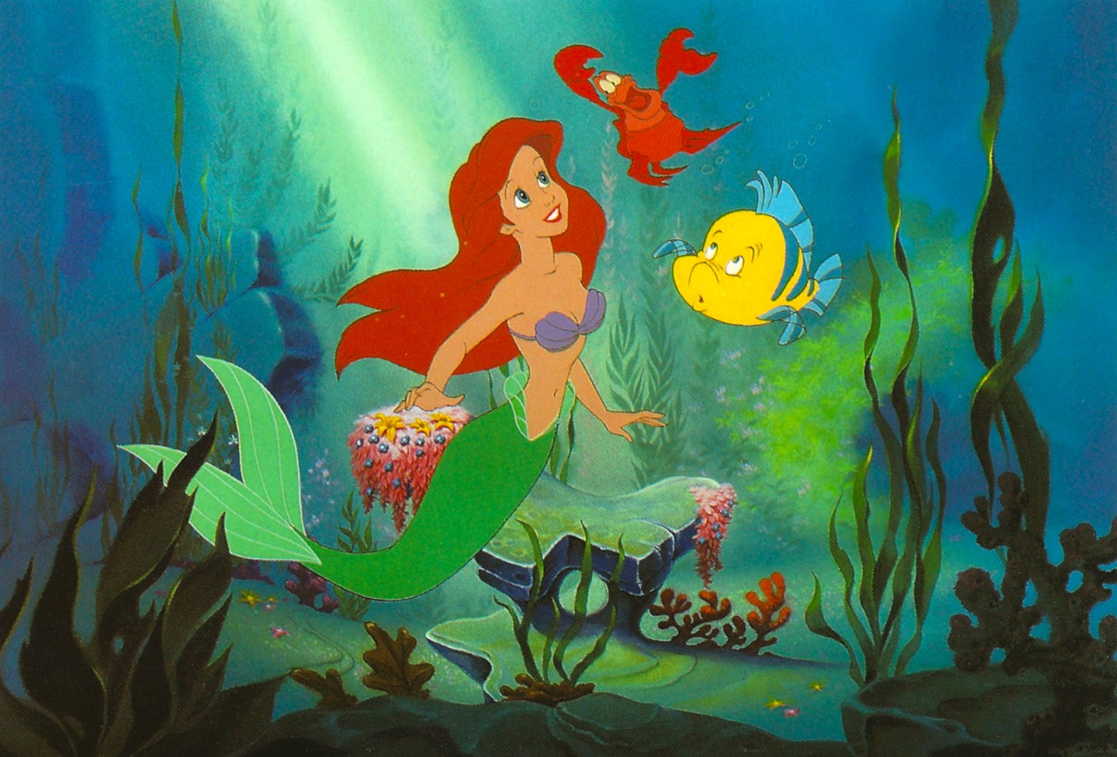 my favorite disney postcards ariel sebastian and flounder from the