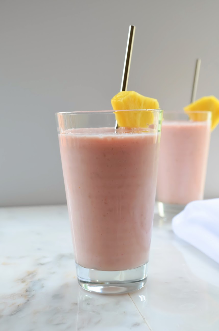 Pineapple strawberry raspberry smoothies serena bakes simply ...