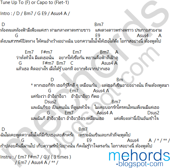 คอร์ดเพลง-อาย-สิงโต นำโชค