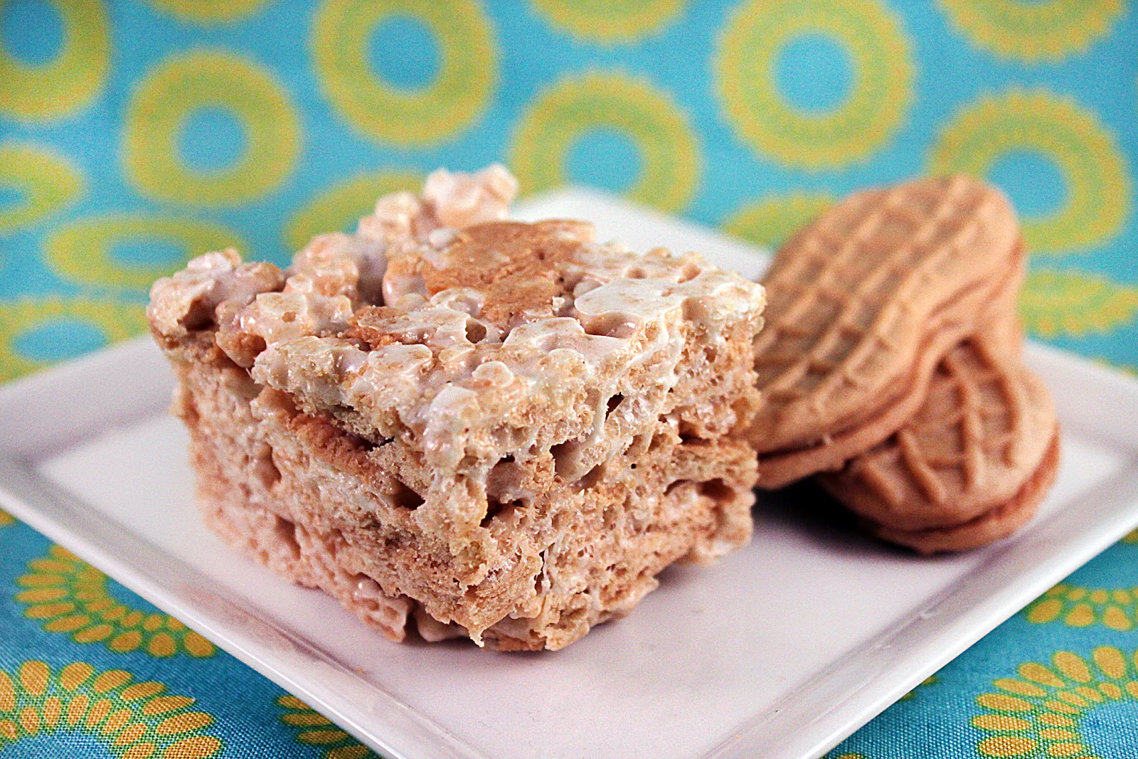 Ingredients of a 20something Nutter Butter Rice Krispie treats, KU